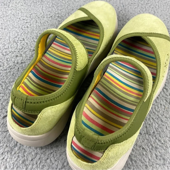 Dansko emmy suede Walking Shoes Green Leather Womens 9 Mary Janes Sandal Cut Out - Picture 12 of 14